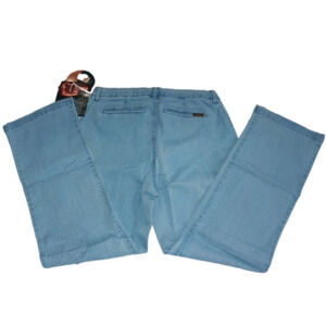 Nwt IMAN Womens Chino style Dress / Casual Pants Jeans Chambray BLUE sz 12 Short